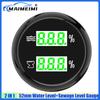MAIMEIMI Green LED 2IN1 Dual 52mm Gauge Car Digital Water Level+Sewage Level Meter with Flash Alarm 0-190ohm,240-33ohm,0-90ohm