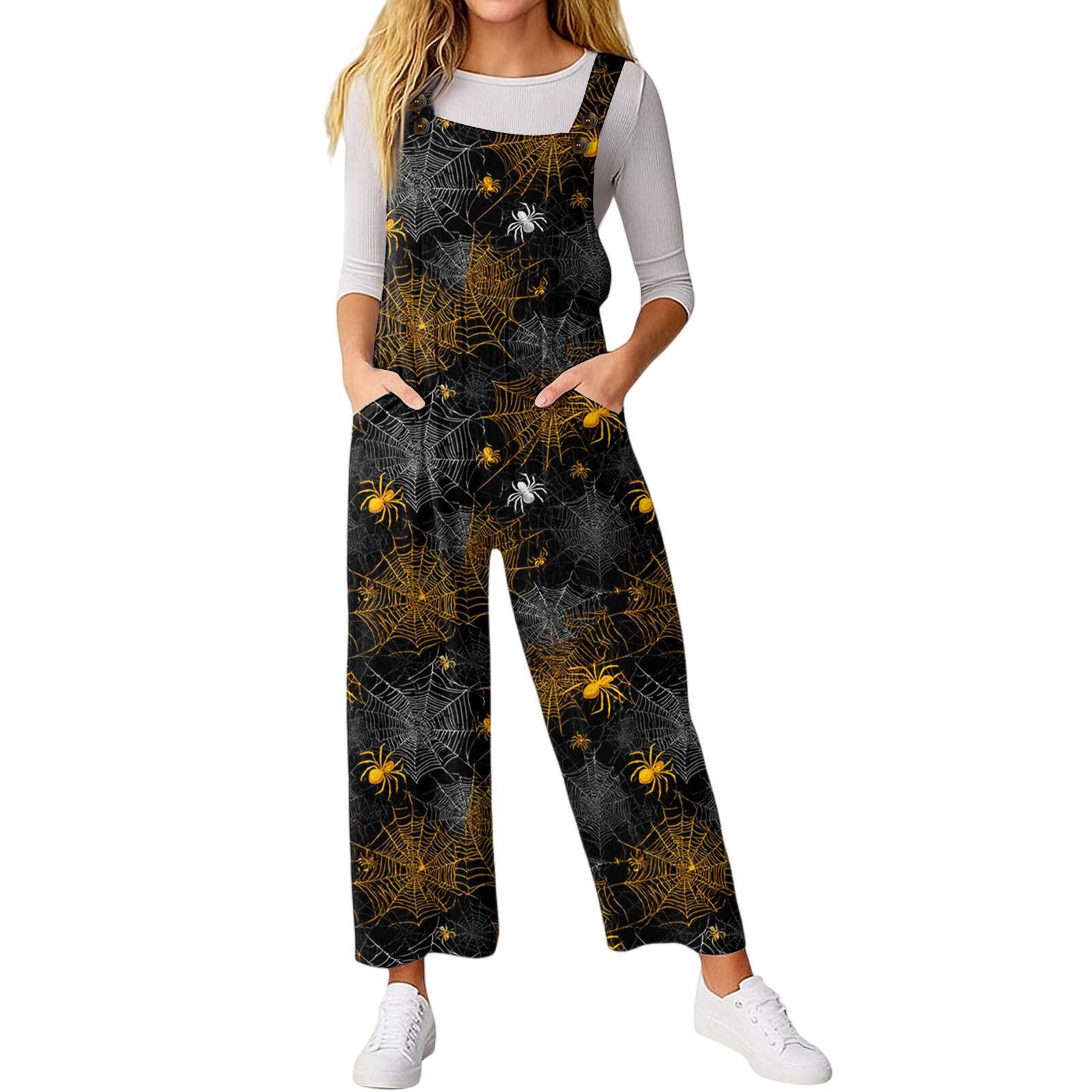 

Women’s Loose Casual Sleeveless Jumpsuit Halloween Printed Jumpsuit Printed Jumpsuit XXL