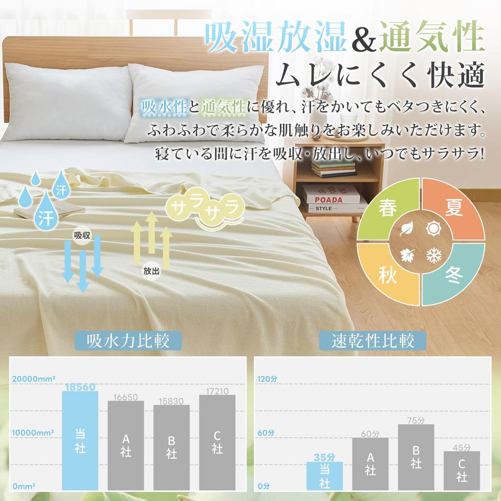 Einzelne Baumwollgaze-Decke, 100% Baumwolle, beidseitig, wendbar, atmungsaktiv, antibakteriell und geruchshemmend, weich, leicht und maschinenwaschbar, Id