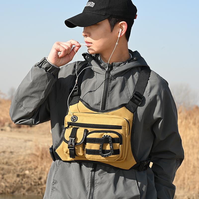 Outdoor Tactical Chest Bag for Men Utility EDC Travel Chest Pack for Running Hiking Chest Vest Holster