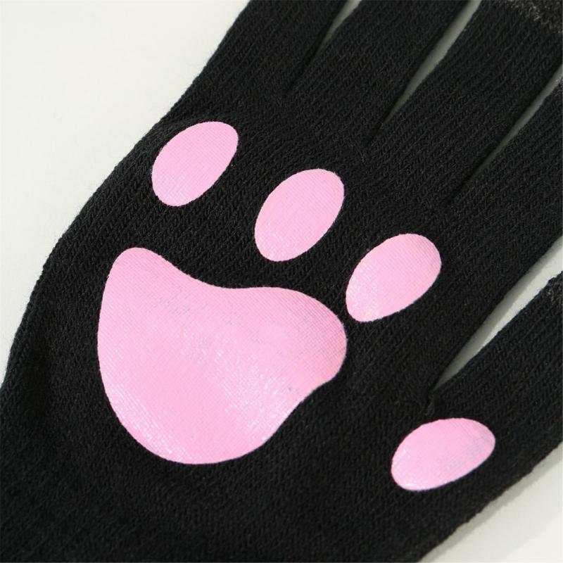 Warm Toe Bean Gloves Thick Stylish Mitten Gloves Full Finger Lovely Handwear Stylish Thicken Gloves for Girl Women