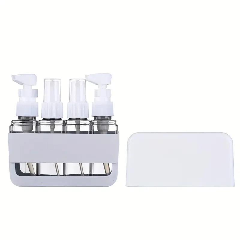 Travel Bottles Leak Proof 4 In 1 Containers for Toiletries Refillable Plastic Bottles with Lid Spray Lotion Shampoo