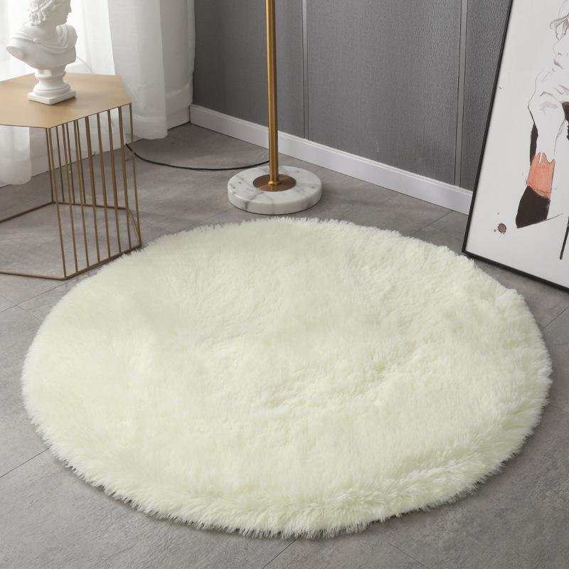 1Pcs Soft Plush Round Rug for Bedroom Home Decor Fluffy Shag Circle Area Rugs Kids Room Classroom Nursery Living Room Decor