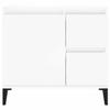 Schrank unter dem Waschbecken, 2 Schubladen, schwarzes dreieckiges Stativ, 65x33x60 cm