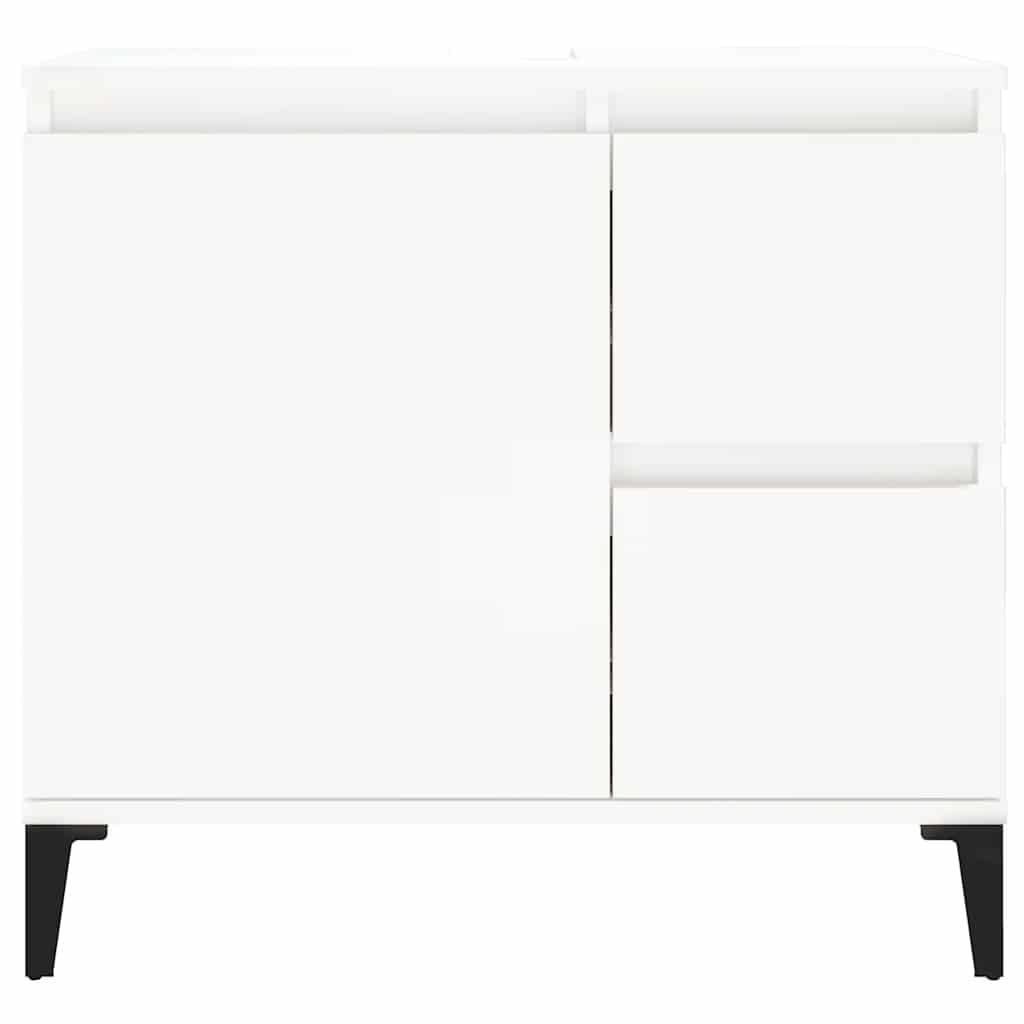 Schrank unter dem Waschbecken, 2 Schubladen, schwarzes dreieckiges Stativ, 65x33x60 cm