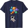 Funny Space Astronaut Balloon Planets Solar System Galaxy T-Shirt