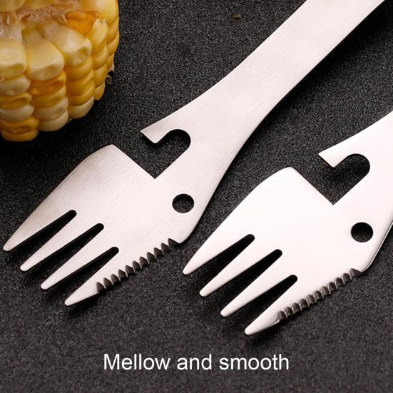 Stainless Steel k Mirror Surface 4-in-1 Food Grade Universal k Spoon Cutter Bottle Opener Camping Utensil Restaurant Supplies
