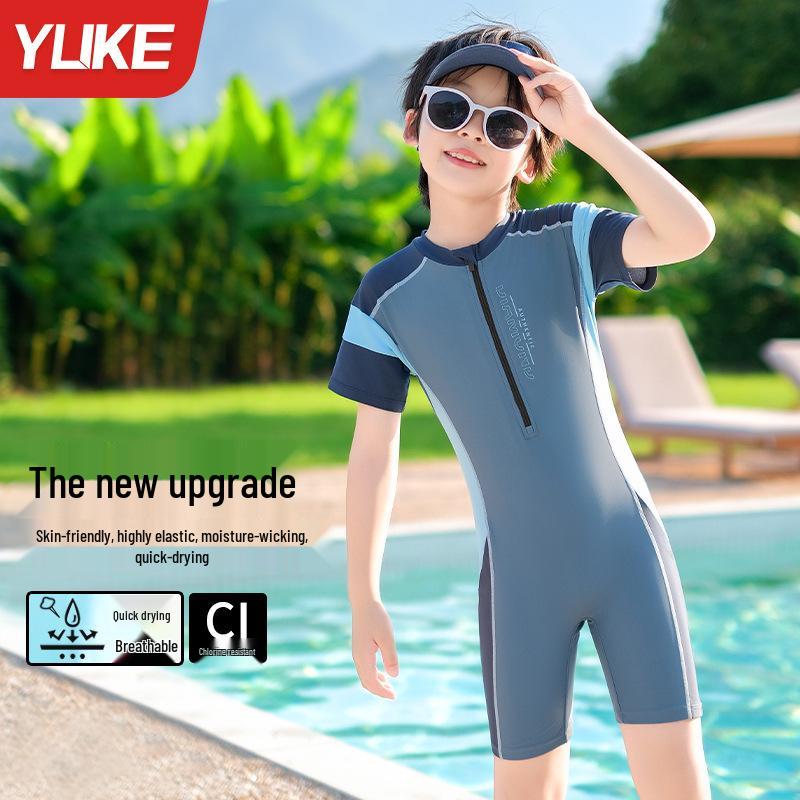 2025 New Style Boys' One-Piece Swimsuit: Quick-Drying Training Set for Kids