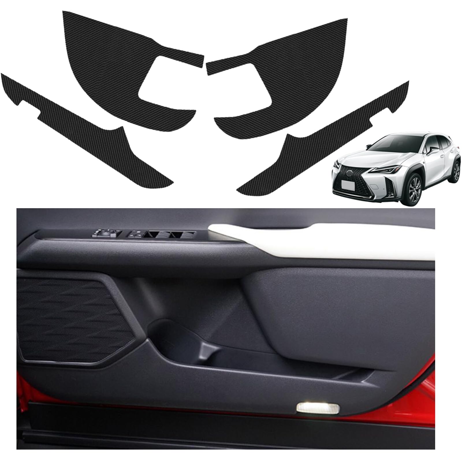 YHJKOPO Door Kick Guard for Lexus UX KMA10/MZAA10/MZAH10 чёрный