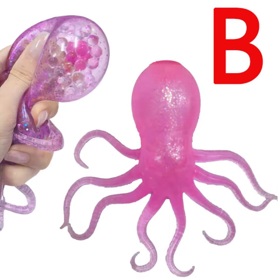 Glitzer Kraken Taba Squishy Zucker Stressball für Kinder Niedliche Tiere Knet-Fidget-Spielzeug Squishy Ozean Sensorisches Dekompressions-Geschenk