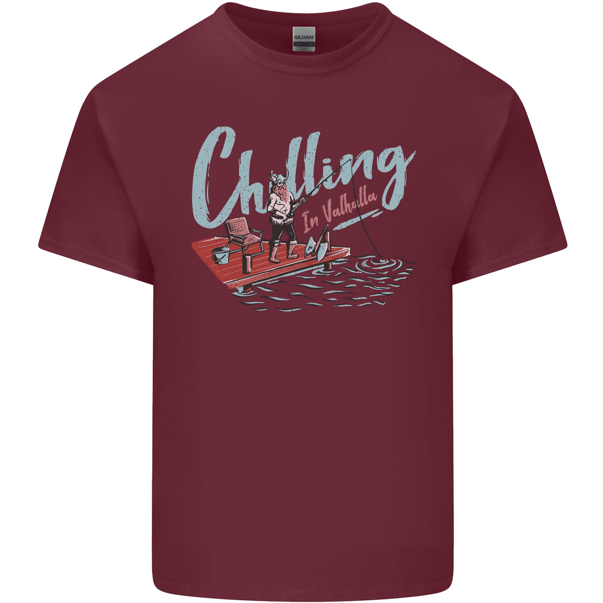 Chilling in Valhalla Funny Viking Fishing FisherUnisex Unisexs Light Cotton TShirt S