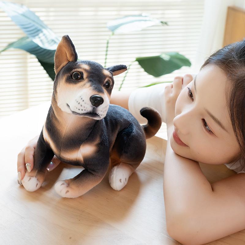 Adorable Plush Dog Toy Featuring Spotty Design Akita And Husky Soft Doll Gift For Kids