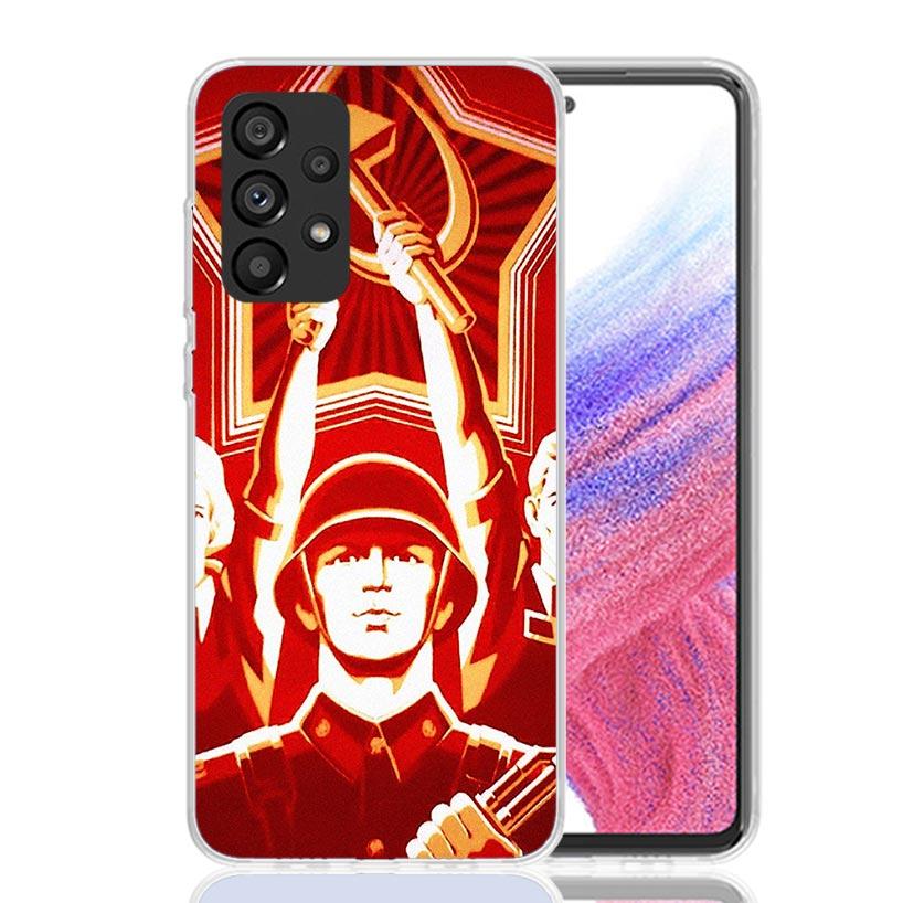 Russia Vintage USSR Communism Phone Case For Samsung Galaxy A17 A16 A14 A15 A13 A57 A56 A54 A55 A53 A37 A36 A34 A35 A33 A26 A24
