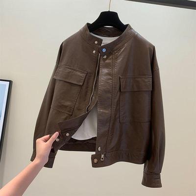Women's Fashionable Retro Biker Leather Jacket - 2025 Autumn Collection, Versatile Short PU Design