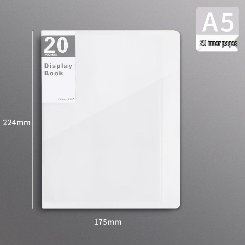 A5 Transparent Ring Binder File Folder, Multi-page: 20/30/40/60 Pages