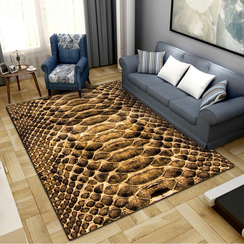 Leopard Snake Carpet Rug for Living Room Bedroom Home Sofa Decoration,Kids Play Non-slip Floor Mat