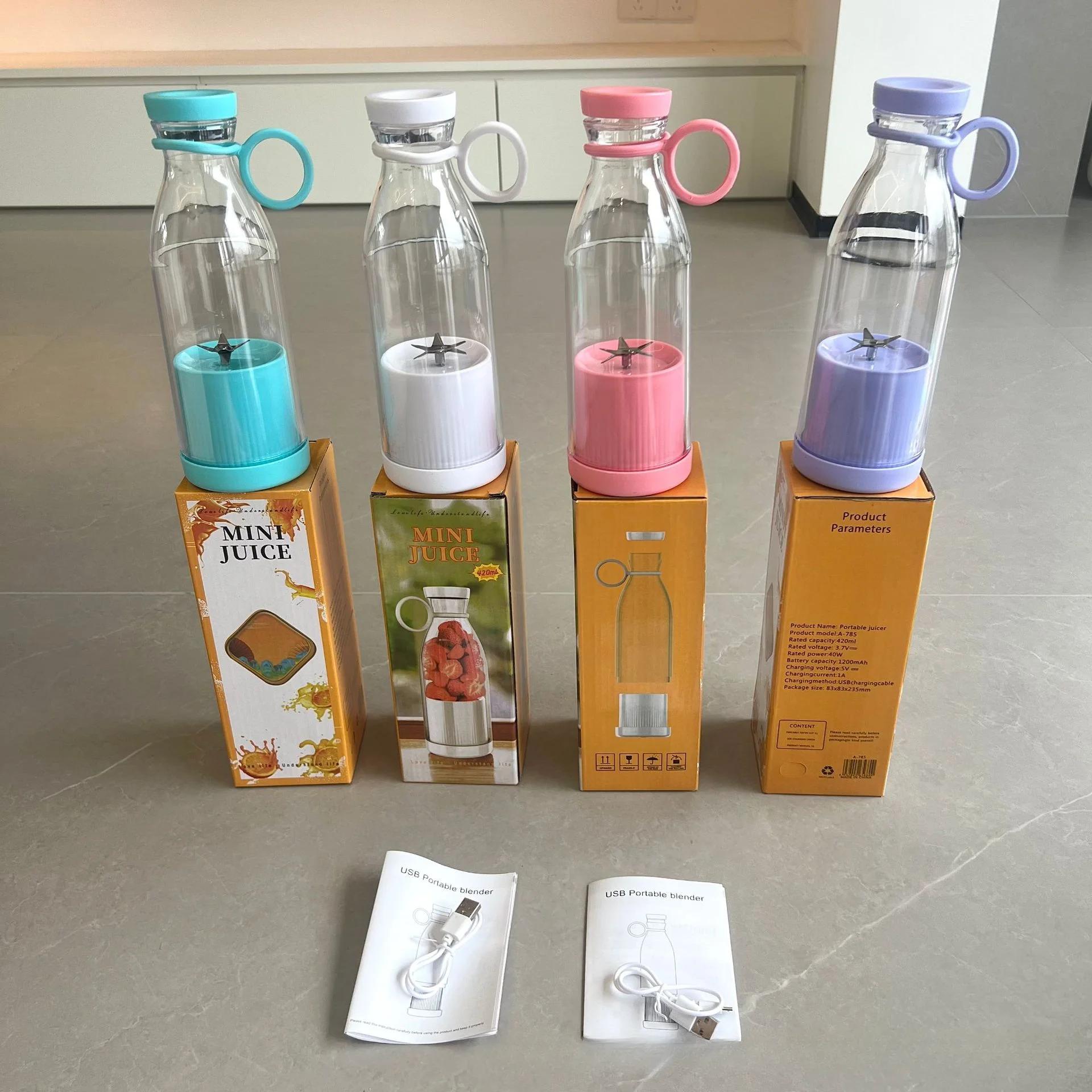 DHDH Mini Juicer Blender Draagbare Oplaadbare Blender Elektrische USB Verse Vruchten Juicer 6-Mes Smoothie Ijsmaker roze