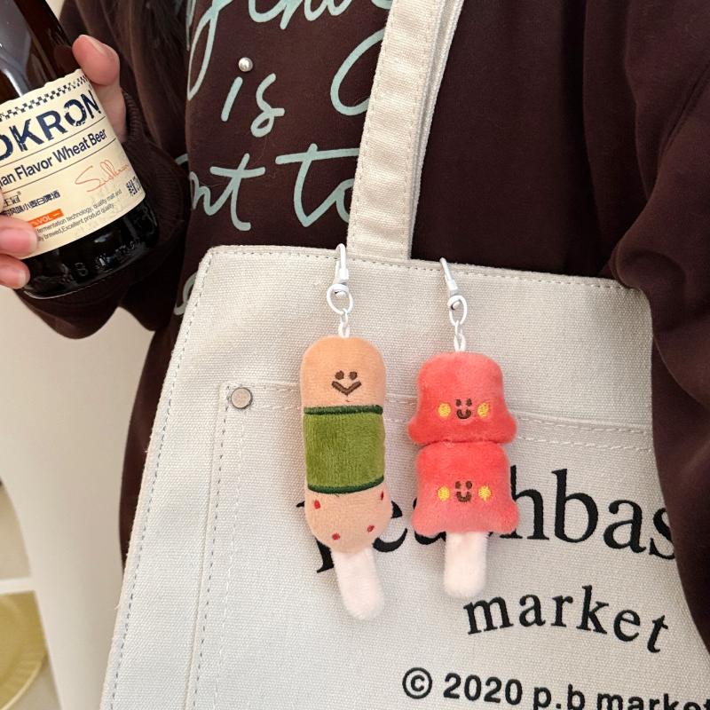 Cute Cartoon Oden Plush Keychain Creative Fun Simulated Food Doll Pendant Car Keychain Backpack Decorative Accessories Gift