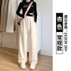 Gray sweatpants women's new spring and autumn high-waisted straight wide-leg pants small casual loose sweatpants women