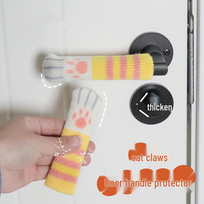 

Kapabear Cat Design Silent Door Handle Protector Covers Cat Regular