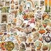 50 sheets/8 retro stickers cross-border literary pattern waterproof graffiti suitcase notebook hand account sticker wholesale