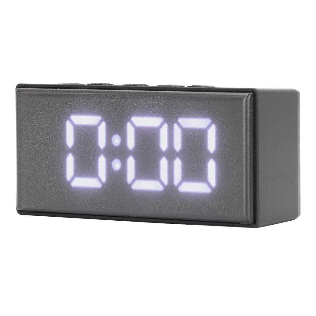 Digital Clock Energy Saving Backlight LED Mirror Digital Display Electronic Alarm Clock for Dormitory Home Bedroom White