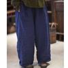 Women Vintage Winter Pants Solid Color Elastic Waist Bandage Female Warm Long Pants