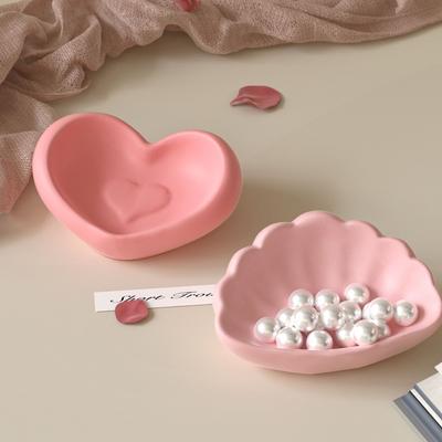 Shell Candle Tray Silicone Molds DIY Heart Shape Flowerpot Candle Vessel Plaster Cement Mould Jewelry Storage Plate Resin Mold