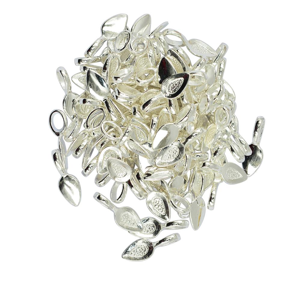 

100 шт., клей в форме листа на 21 мм, подвеска под залог, кабошон, сделай сам, ювелирные изделия, бронза белый/серебряный