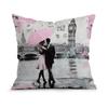 Romantic Valentines Day Pillowcase Printed Polyester Throw Pillow Cover for Decorative Sofa Cushion and Home Decor