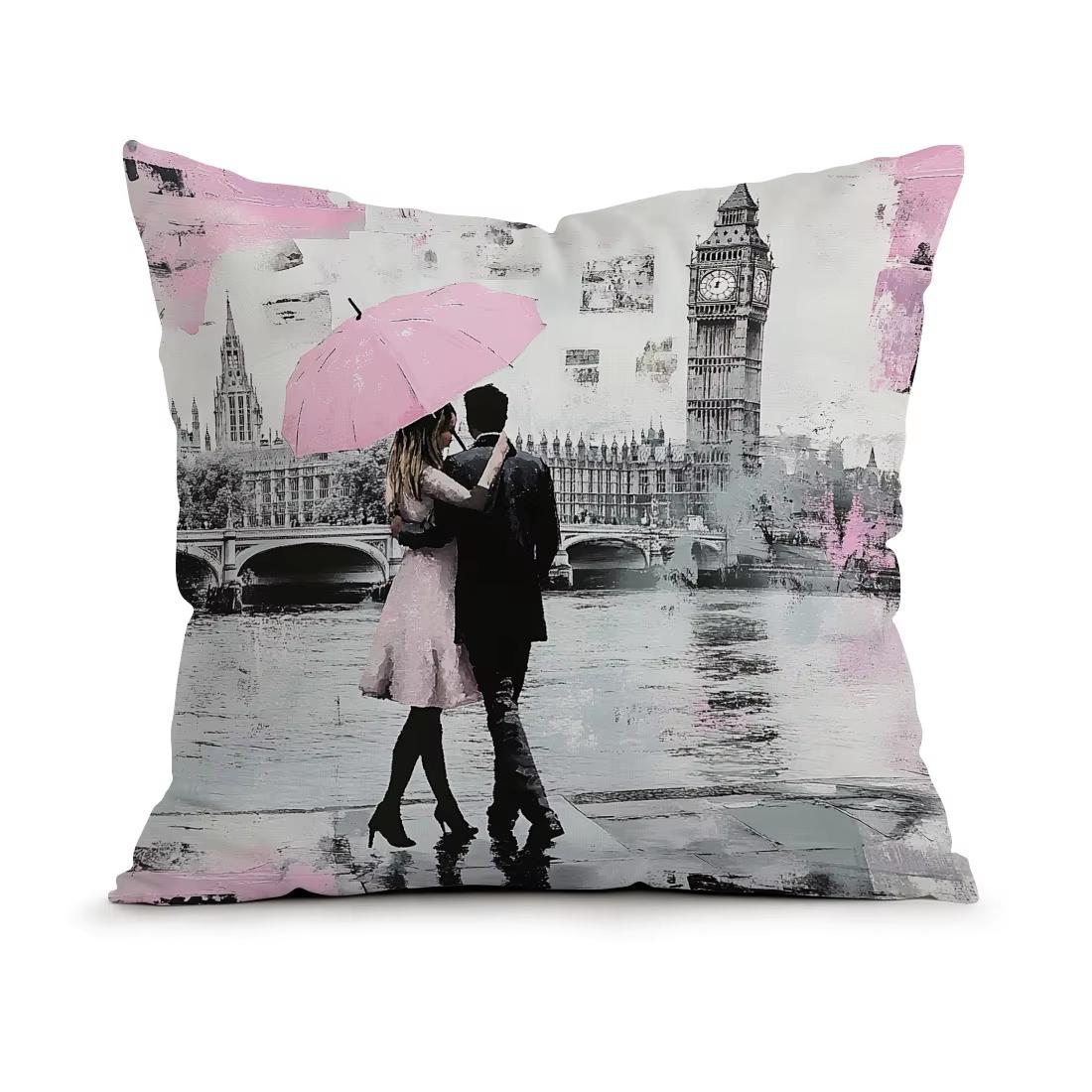 

Valentines Day Print Pillow Cover Polyester Party Decoration with Romantic Design for Couples Events and Celebrations 45cmx45cm