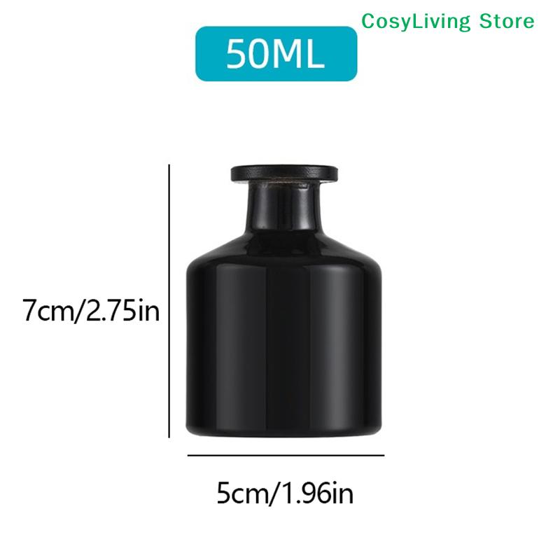 1Pc Essential Oil Bottle Home Fragrance Empty Bottle Rattan Purifying Air Aroma Diffuser Set 50ml For Room Office Decoration