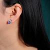 Precious Rare Natural blue Tanzanite Ring Earrings Set Real Gemstone Silver jewelry Women's anniversary & wedding gift