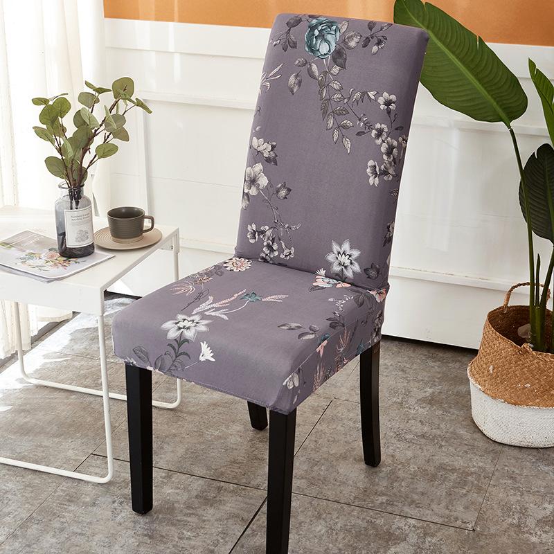Washable Big Elastic Kitchen Chair Covers 1 Pieces Printed Chair Cover Stretch Seat Slipcovers For Dining Room Wedding