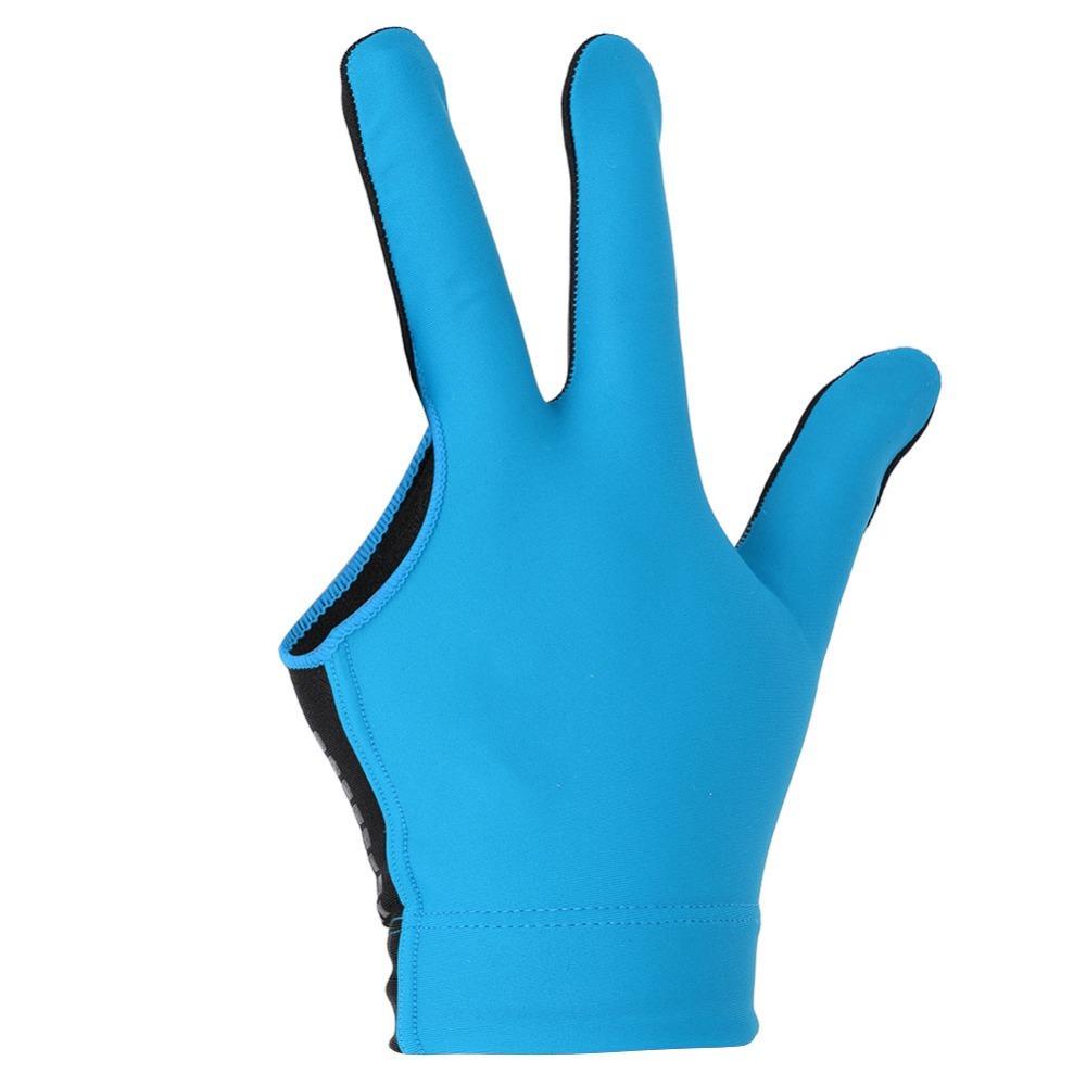 Billiard accessories Left Hand Billiard Gloves Anti Slip Nylon Cue Gloves Open Finger Three Finger Gloves Non-Slip синий