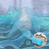 100x140cm Rainbow Laser Yarn Fabric Wrinkled High-Density Organza Fabric Texture Designer Illusion Color Iridescent Organza