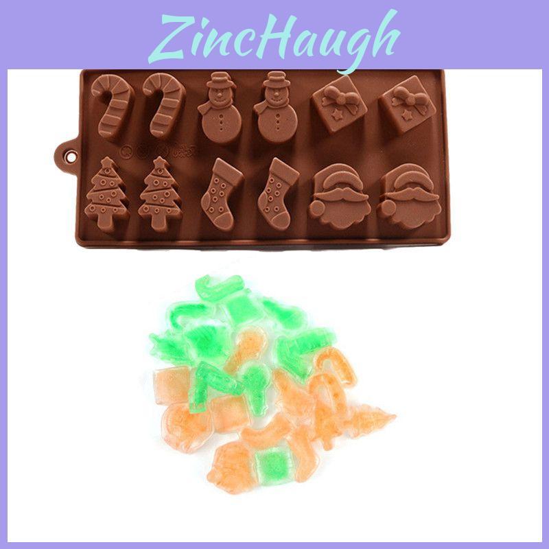 Christmas Santa Chocolate Silicone Mould With Reindeer Santa And Snowman Designs