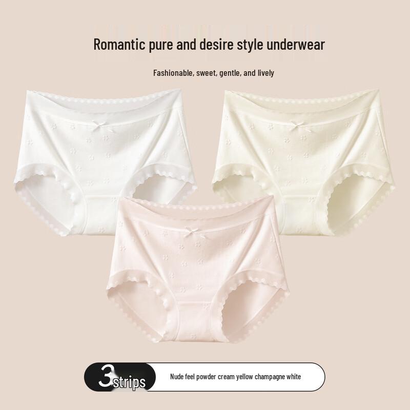 Maoren Women's 100% Cotton Antibacterial Lace Briefs