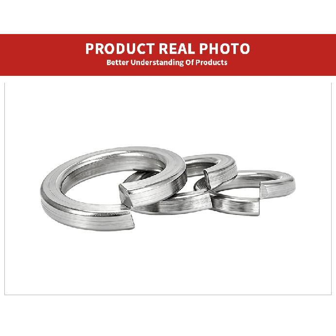 GB93 304 Stainless Steel Spring Lock Washer Square Ends Split Lock Washers M2M2.5M3M4M5M6M8M10M12M14M16M18M20M22M24M27M30