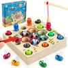 Engaging Wooden Fishing Game Toys For Boys And Girls With Magnetic Elements