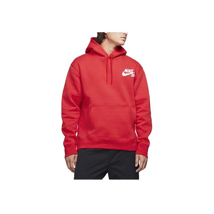 Nike Sb Icon Skateboard Hoodie Long-Sleeve Pullover With Logo Men Tops University-Red CW7065-657