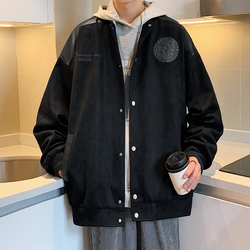 Замшевая мужская куртка весна-осень новый модный бренд повседневный спортивный мужской — фото 8