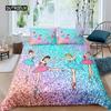 Ballet Dancer Duvet Cover Set Cartoon Dancer Girly Bedding Set Beauty Ballet Quilt Cover Twin Queen King Microfiber Bedclothes Three Piece Set