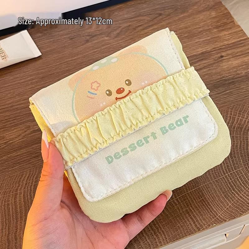 

Cartoon Kitten Sanitary Napkin & Menstrual Cup Storage Bag - Large Capacity, Portable Period Accessory Case