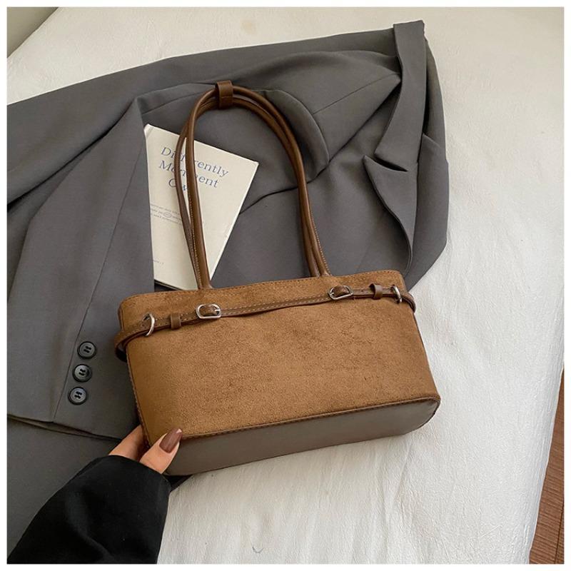 Autumn fashion retro suede underarm bag women's new fashionable high-value shoulder bag commuter handbag