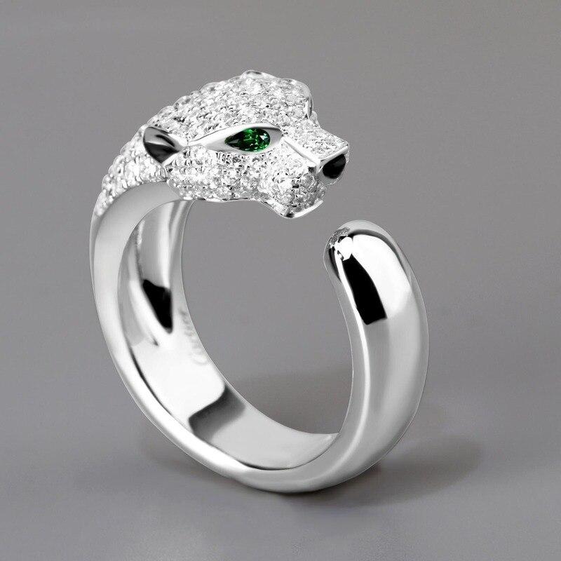 Domineering Leopard Head Women 'S Finger Ring With Micro Inlaid Cubic Zircon High End Jewelry Women Rings Open RingsLuxury Finger Ring