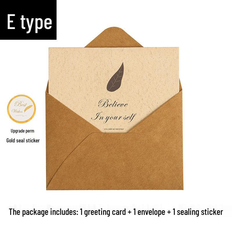 Leaf Language Minimalist Greeting Card: Christmas, Birthday, Thanksgiving, Thank You Message Card with Envelope