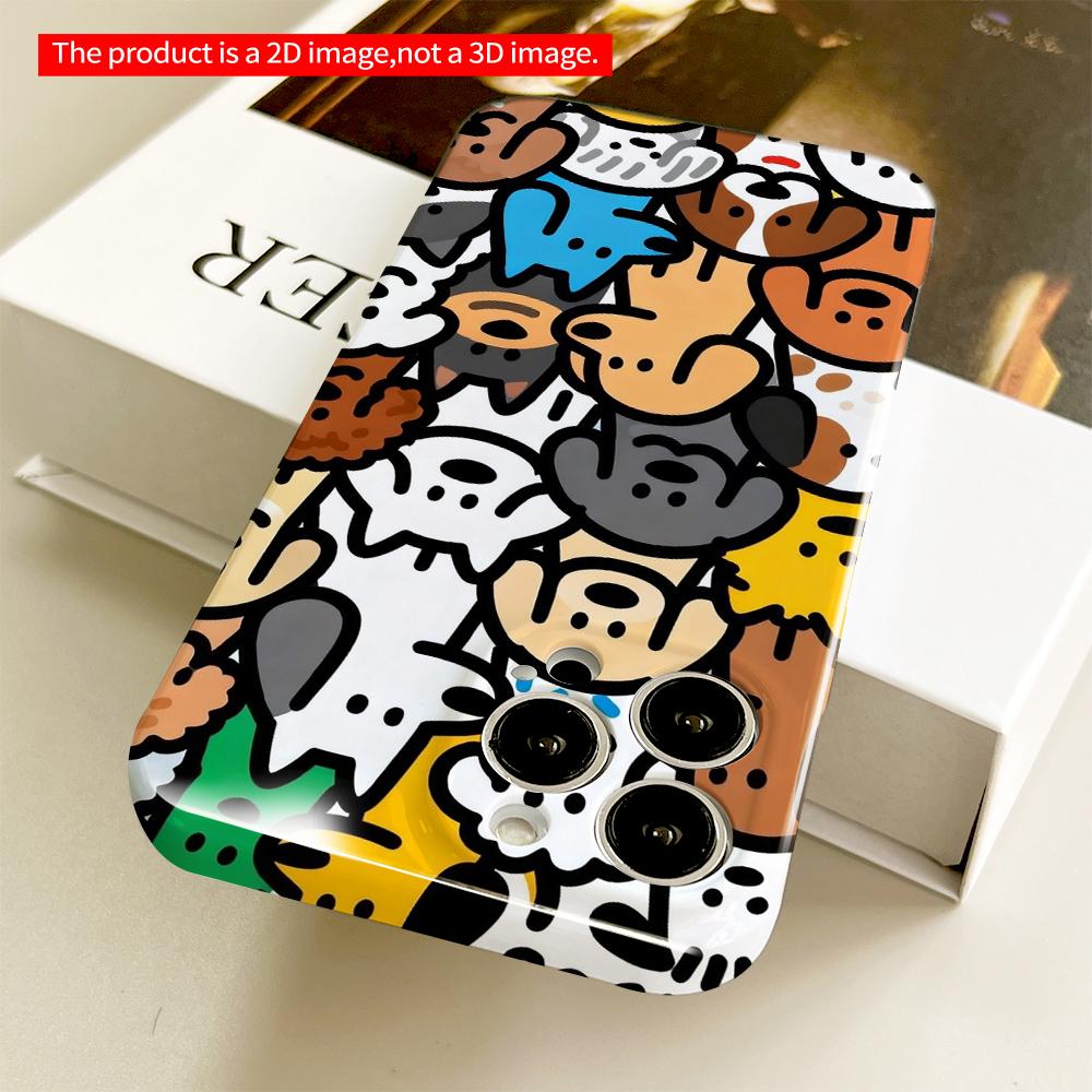 Colorful Dog Faces Phone Case All Inclusive Film Hard Phone Case, Compatible with iPhone 18 Pro Max 17 16 15 14 13 12 11