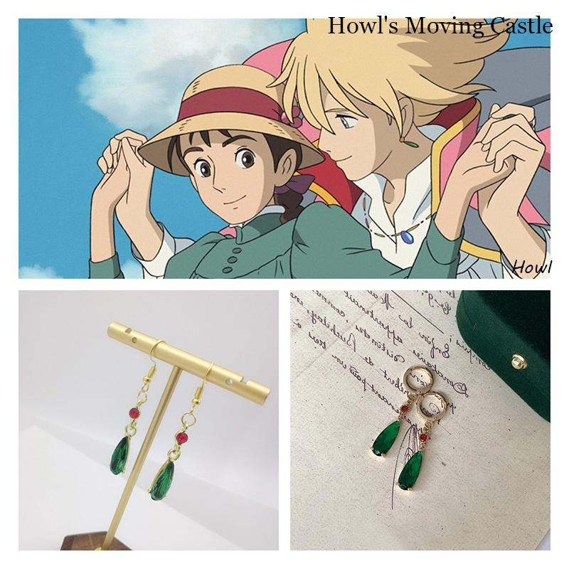 Fashionable Geometric Ear Jewelry Howl's Moving Castle Drop Earrings
