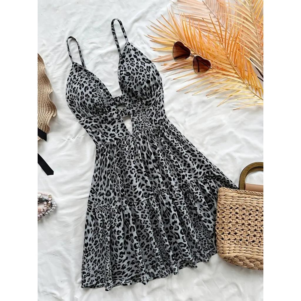 Summer Vacation Dresses Sexy Hottie Sleeveless Backless Halter Dresses